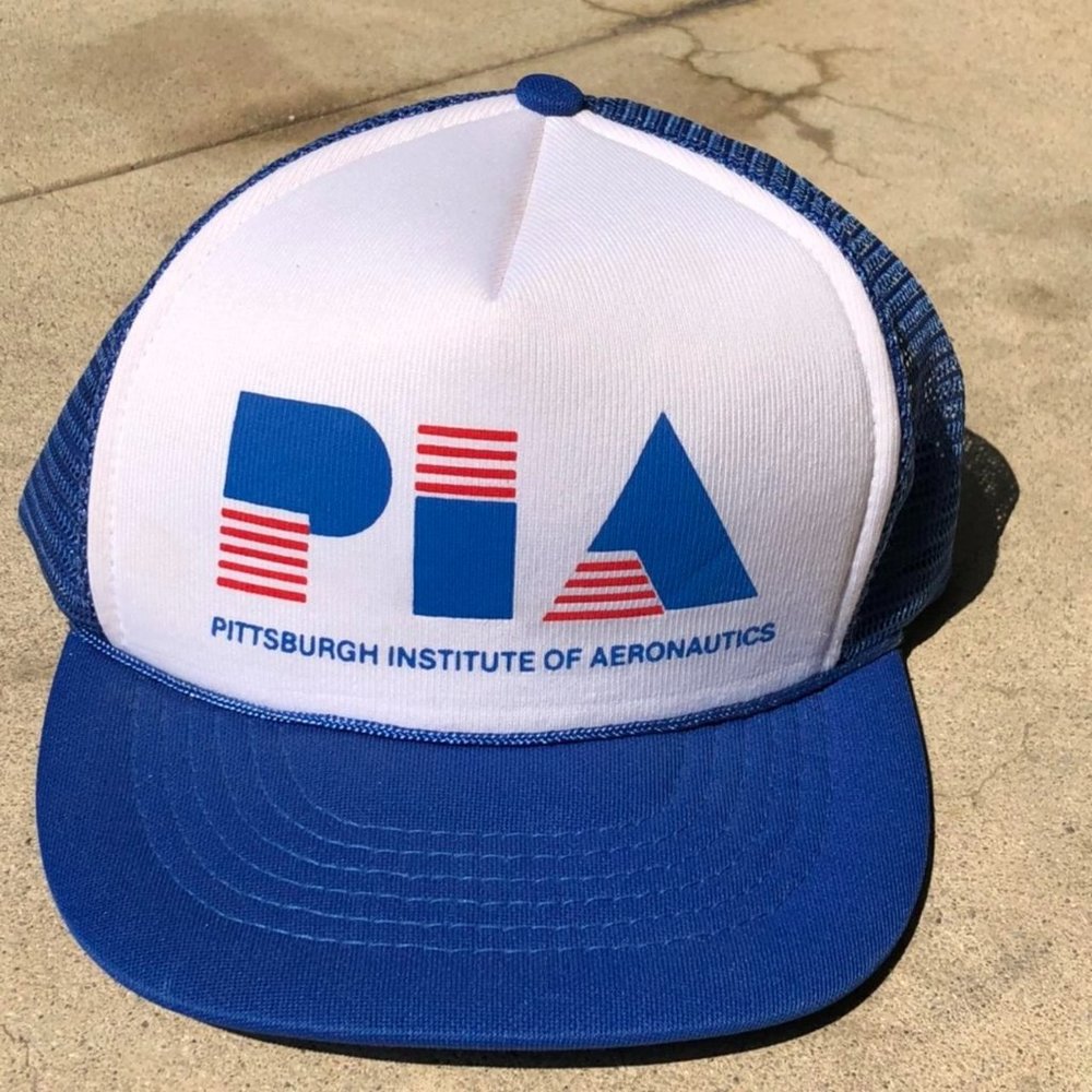 Vintage Pittsburgh Institute of Aeronautics (PIA) Trucker Mesh Cap